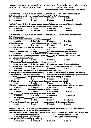 Đề thi thử Tốt nghiệp Trung học Phổ thông Quốc gia môn Tiếng Anh năm 2020 - Trường THPT Nguyễn Đức Cảnh
